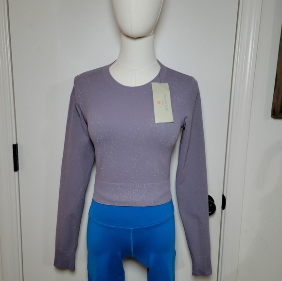Sweaty Betty Tops - Sweaty Betty Purple Spark Seamless Long Sleeve Workout Top Size 6